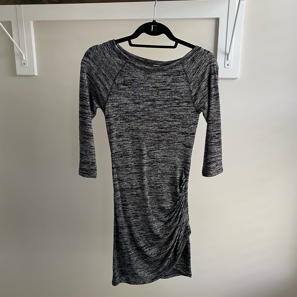 Forever 21 Marled Gray Dress with Side Ruching